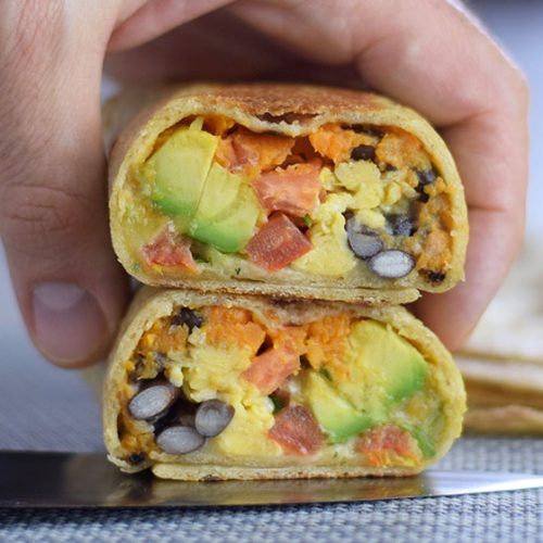Healthy Vegetarian Breakfast Burrito