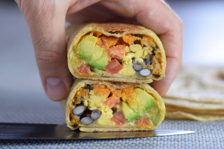 Healthy breakfast burrito